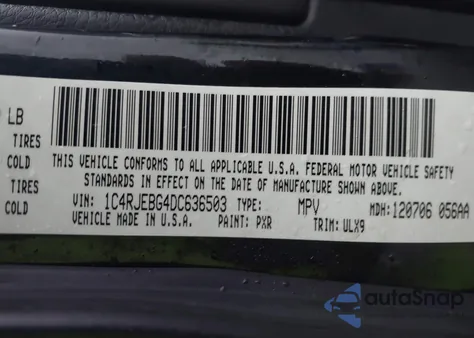 2013 Jeep Grand Cherokee Limited из США, поврежденный, VIN 1C4RJEBG4DC636503